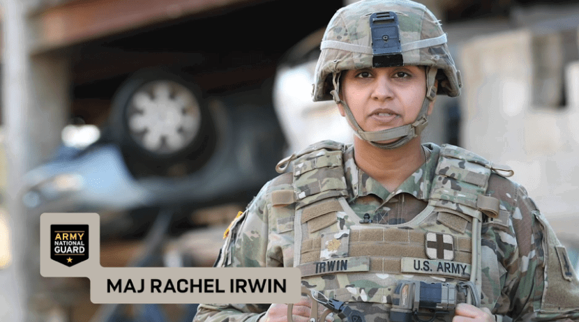 Behind the scenes of an Army National Guard photo shoot with MAJ Rachel Irwin